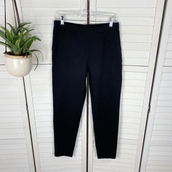 Clara‎ Sun Woo Black Straight Leg Pants Wrinkle Resistant Pull On Travel Size L - Picture 1 of 8